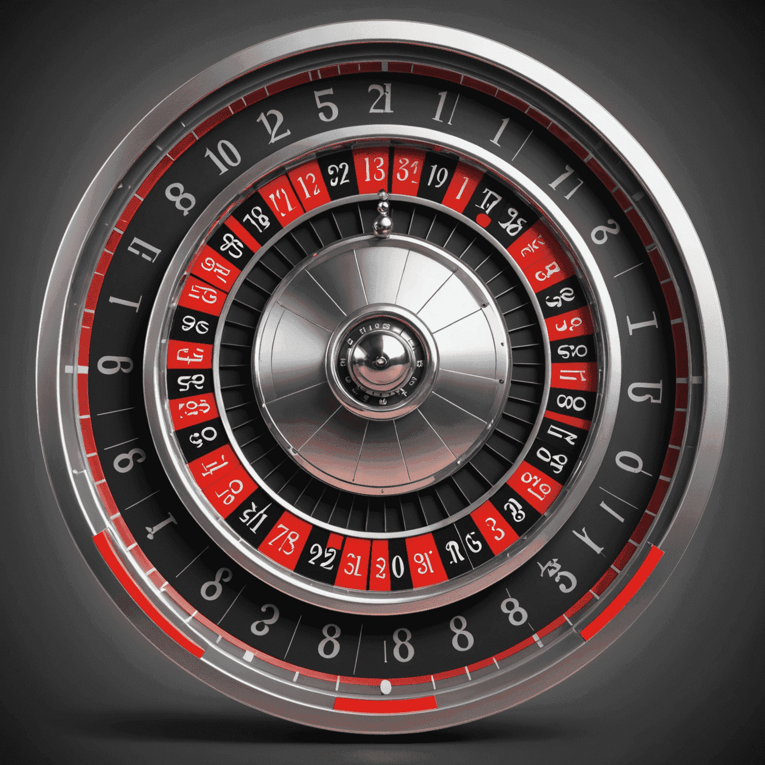 Roulette wheel spinning with a silver ball, surrounded by red and black numbers